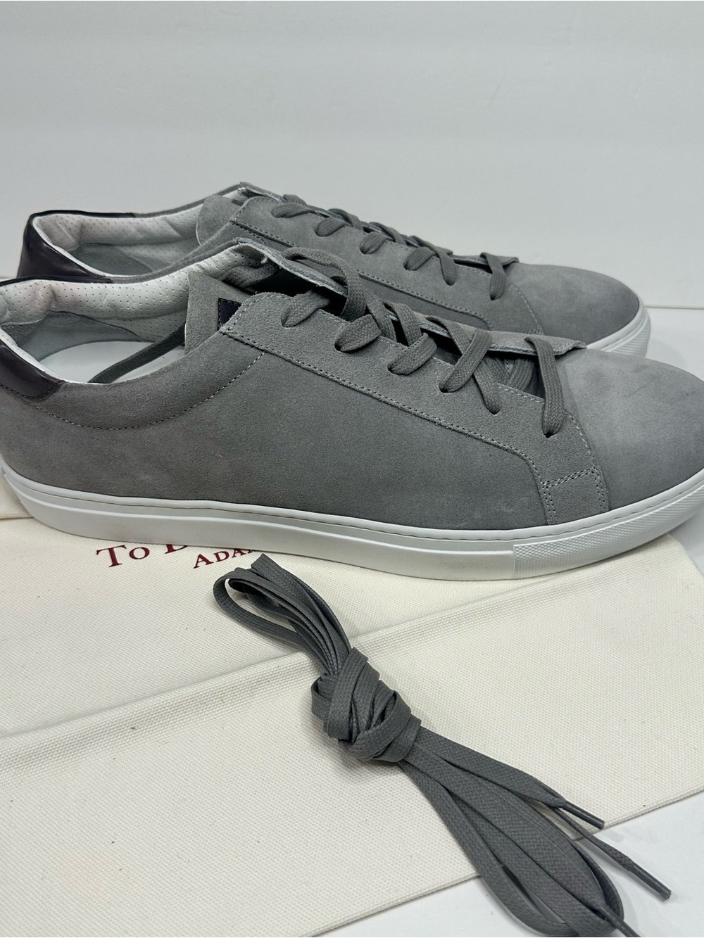 New To Boot New York Dress Up Sneakers Adam Derrick Pacer Gray suede 12 men’s